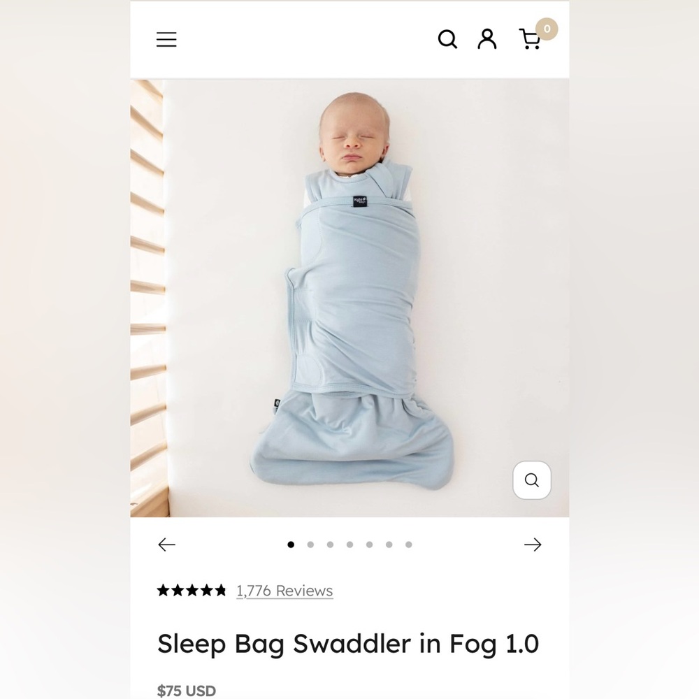 Kyte BABY Fog Sleep Bag Swaddle